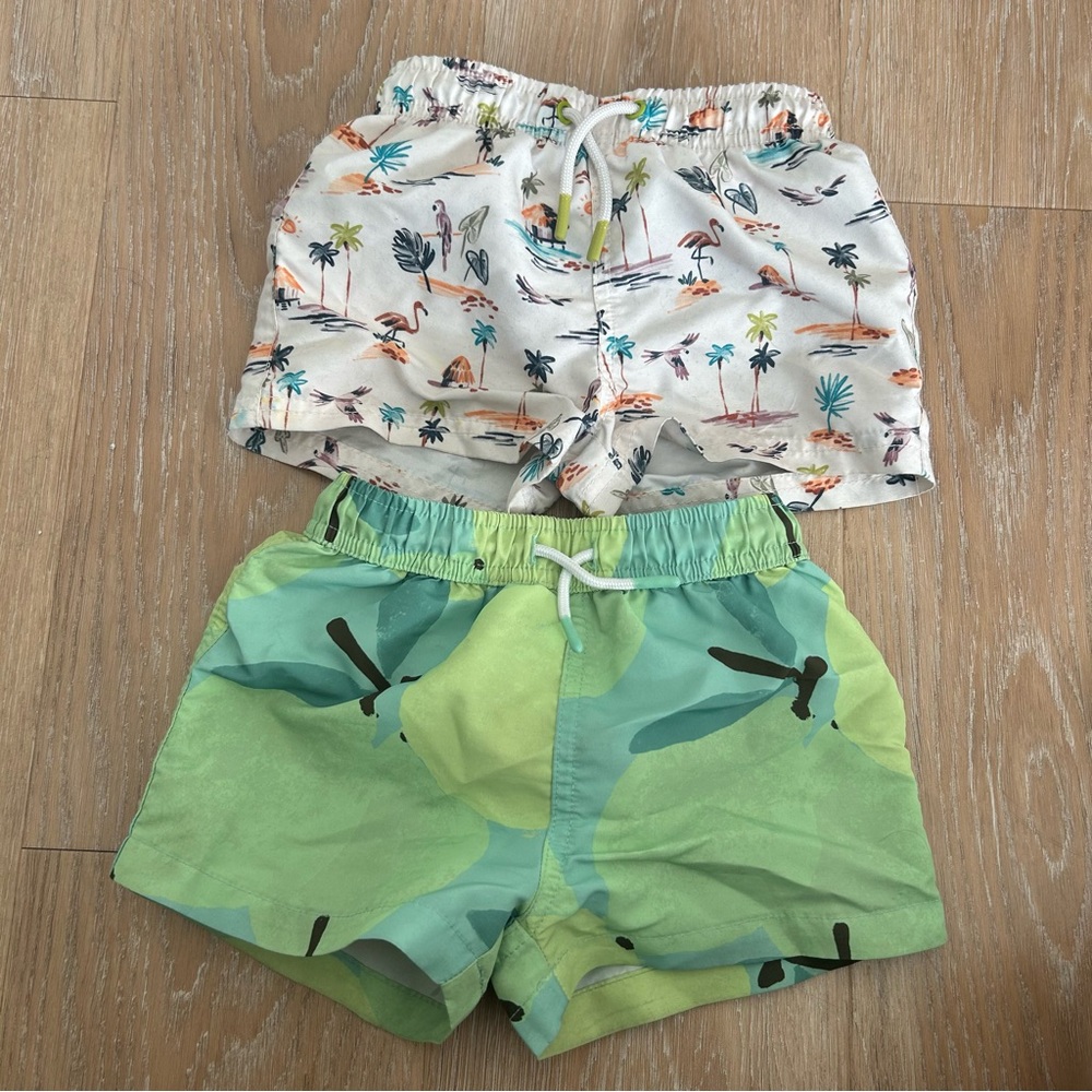 Zara Kids Tropical and Leaf Print Swim shorts sz 3